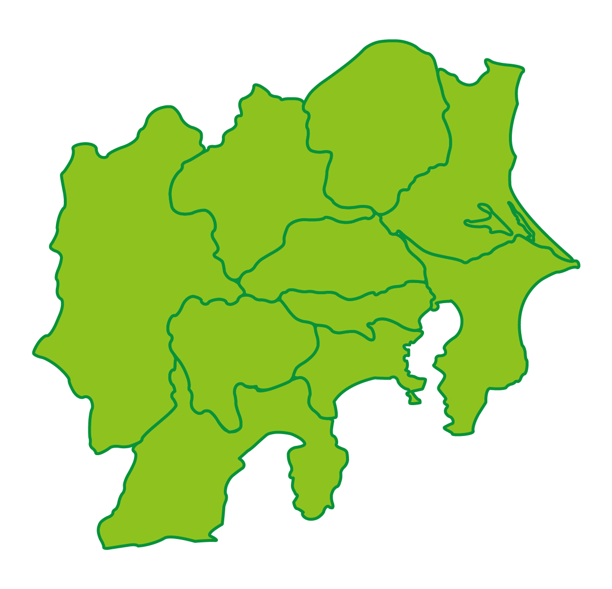 千葉県から長野県までの地図